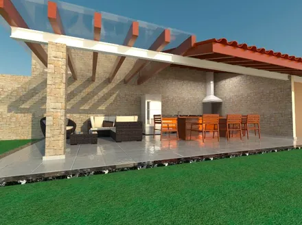 Área gourmet - projeto 3D