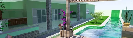 Piscina com raia - projeto 3D